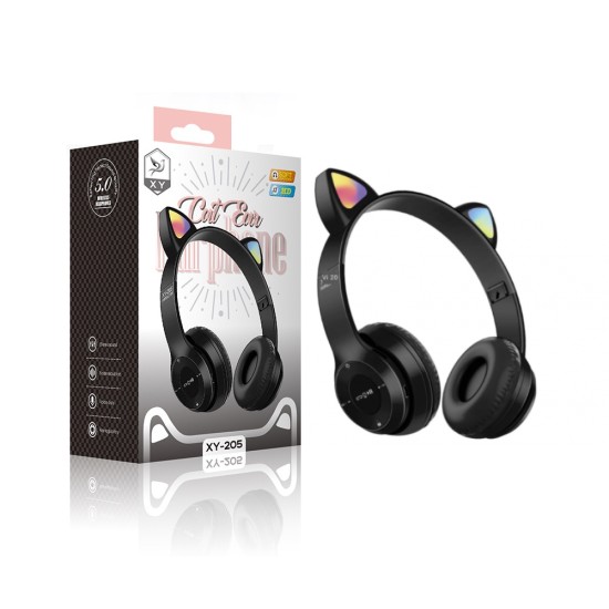 AURICULAR BLUETOOTH INALÁMBRICO CAT EAR XY-205 PRETO